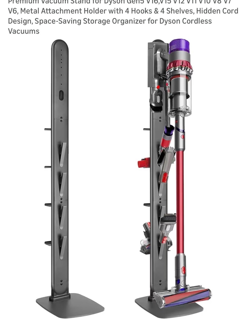 Universal Cordless Vacuum Floor Stand Organizer - Gray